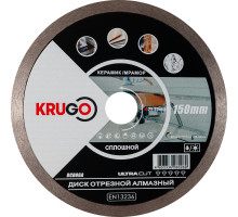 Диск алмазный сплошной по керамике для УШМ 150 x 1.6 x 22.23 x 8 мм KRUGO RCD06A