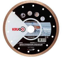 Диск алмазный сплошной по керамике для УШМ 200 x 1.7 x 25.4/22.23 x 8 мм KRUGO RCD08A