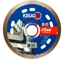 Диск алмазный сплошной по керамограниту, керамике KRUGO MASTER 125х1.1х22.23х8 мм 81011250227