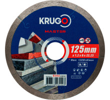 Диск алмазный сплошной ультратонкий KRUGO MASTER 125х1,2х22,2х8 мм 81041250243