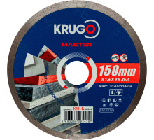 Диск алмазный сплошной ультратонкий KRUGO MASTER 150х1,6х22,2х8 мм 81041500244