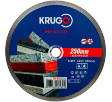 Диск алмазный сплошной ультратонкий KRUGO MASTER 250х2,6х22,2х10 мм 81082500281