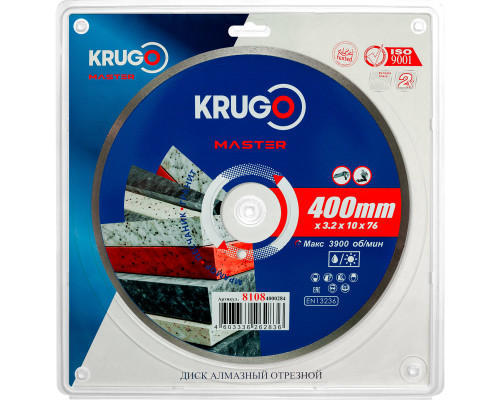 Диск алмазный сплошной ультратонкий KRUGO MASTER 400х3,2х25,4х10 мм 81084000284