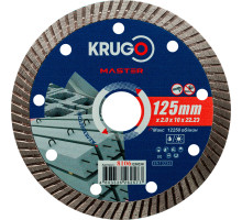 Диск алмазный Турбо по железобетону KRUGO MASTER 125х2,0х22,2х12 мм 81061250258