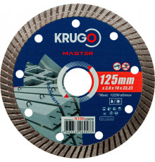 Диск алмазный Турбо по железобетону KRUGO MASTER 125х2,0х22,2х12 мм 81061250258