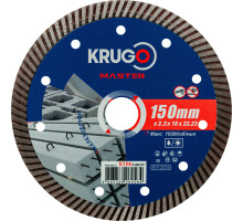 Диск алмазный Турбо по железобетону KRUGO MASTER 150х2,2х22,2х12 мм 81061500259