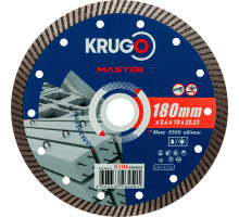 Диск алмазный Турбо по железобетону KRUGO MASTER 180х2,4х22,2х12 мм 81061800260