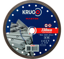 Диск алмазный Турбо по железобетону KRUGO MASTER 230х2,6х22,2х12 мм 81062300261