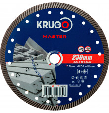 Диск алмазный Турбо по железобетону KRUGO MASTER 230х2,6х22,2х12 мм 81062300261