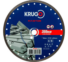 Диск алмазный Турбо по железобетону KRUGO MASTER 300х3,0х25,4х12 мм 81063000262