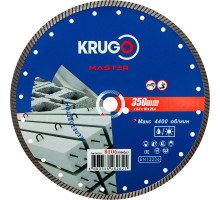 Диск алмазный Турбо по железобетону KRUGO MASTER 350х3,0х25,4х12 мм 81063500263