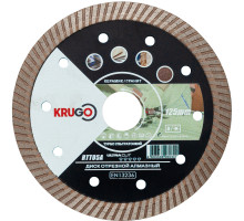 Диск алмазный Турбо по керамике для УШМ 125 x 1.4 x 22.23 x 10 мм KRUGO RTT05A