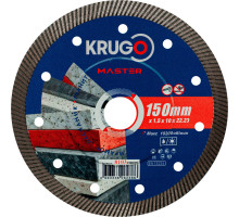 Диск алмазный Турбо ультратонкий для твердых материалов KRUGO MASTER 150х1,5х22,23х10 мм 81031500239