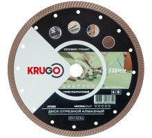 Диск алмазныйТурбо по керамике для УШМ 230 x 1.8 x 22.23 x 10 мм KRUGO RTT09A