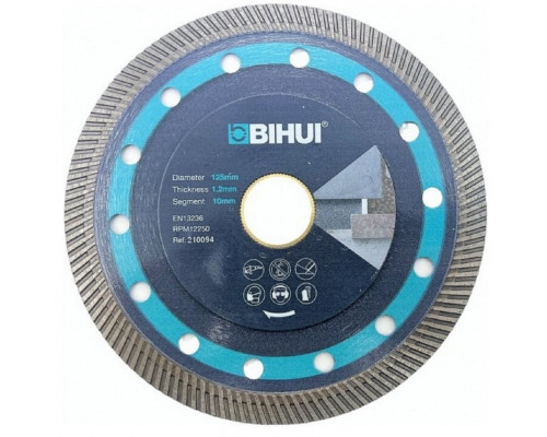 Алмазный диск для резки керамики BIHUI 125 х 22.2мм SUPER THIN TURBO DCBN5