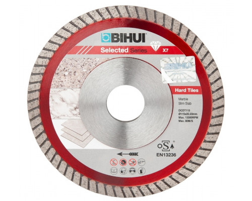 Алмазный диск для резки керамики BIHUI 115 х 22.2мм B-TURBO DCDT115