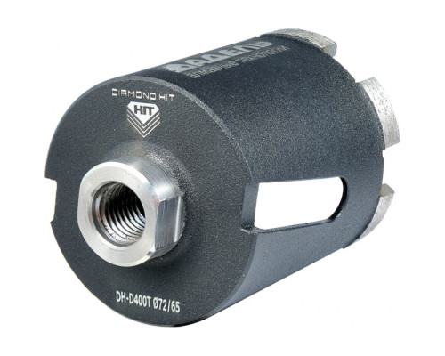Коронка алмазная АДЕЛЬ M16 Ø72х65 мм DH-D400T R 6LSP с микроударом, в сухую DHD400T7265166