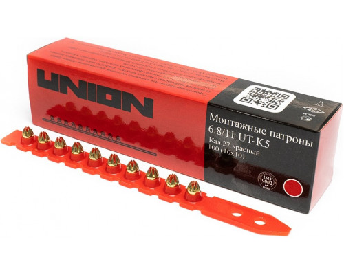 Монтажные патроны UNION UT-K5 6,8/11 красный, PREMIUM 100 шт. 4631165849546