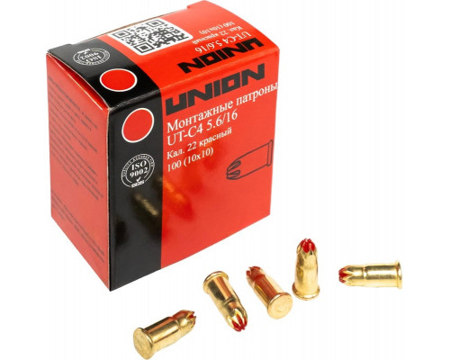 Mонтажные патроны UNION UT-C4 5.6х16 мм, красный, 100 шт. 4631170492386