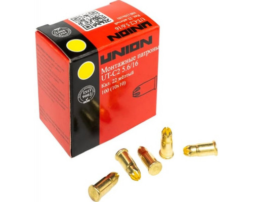 Mонтажные патроны UNION UT-C2 5.6х16 мм, желтый, 100 шт. 4631170492362