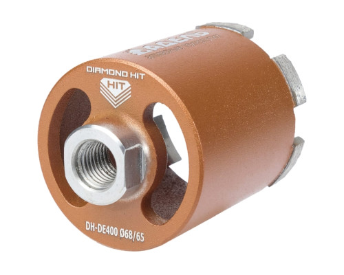 Коронка алмазная АДЕЛЬ M16 Ø68х65 мм DH-DE400 R 6LSP с пылеудалением DHDED4006865166