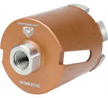 Коронка алмазная АДЕЛЬ M16 Ø72х65 мм DH-D400 R 6LSP с микроударом,  в сухую DHD4007265166
