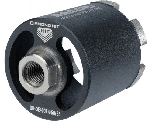Коронка алмазная АДЕЛЬ M16 Ø68х65 мм DH-DE400Т R 6LSP с пылеудалением DHDE400Т6865166