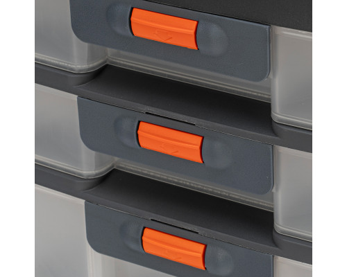 Органайзер для хранения STELS с выдвижными лотками, 310x150x260 мм, 4 секции, пластик 90728