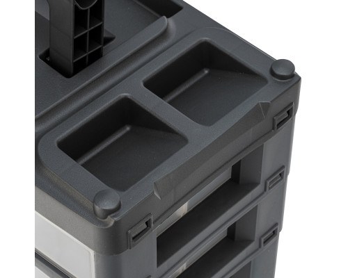 Органайзер для хранения STELS с выдвижными лотками, 310x150x260 мм, 4 секции, пластик 90728