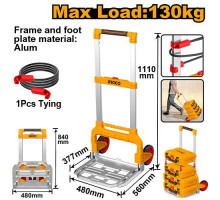 Тележка ручная складная INGCO INDUSTRIAL для модульных ящиков (система хранения) HHWB61201