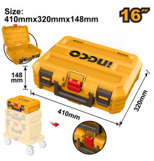 Ящик 16" для инструмента штабелируемый 410х320х148 мм INGCO PBXS101