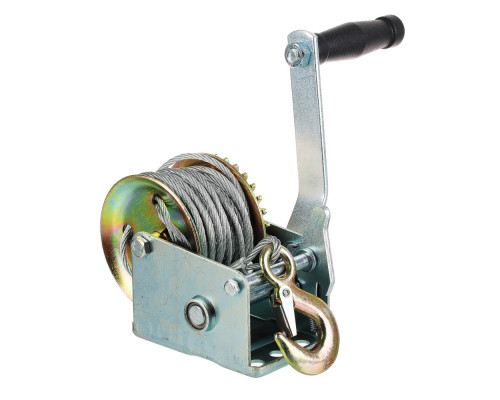 Ручная шестеренчатая лебедка ЕРМАК TRT 1201C (металлический трос) 450кг, длина троса 10м 737-015