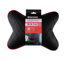 Подушка-косточка на подголовник, искусственная кожа, эластичная лента, 30х24х13 см ЕРМАК 732-075