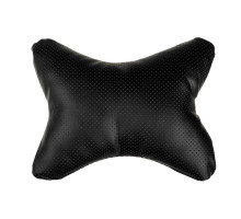 Подушка на подголовник ЕРМАК косточка, перфор.экокожа, 29x23см, черная 732-012