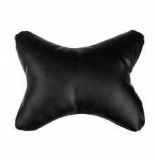 Подушка на подголовник ЕРМАК косточка, перфор.экокожа, 29x23см, черная 732-012