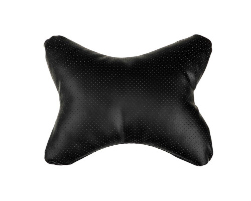 Подушка на подголовник ЕРМАК косточка, перфор.экокожа, 29x23см, черная 732-012