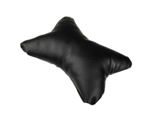 Подушка на подголовник ЕРМАК косточка, перфор.экокожа, 29x23см, черная 732-012