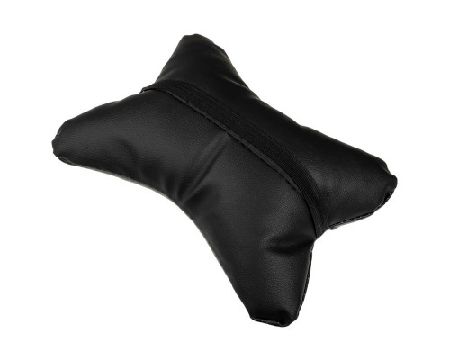 Подушка на подголовник ЕРМАК косточка, перфор.экокожа, 29x23см, черная 732-012