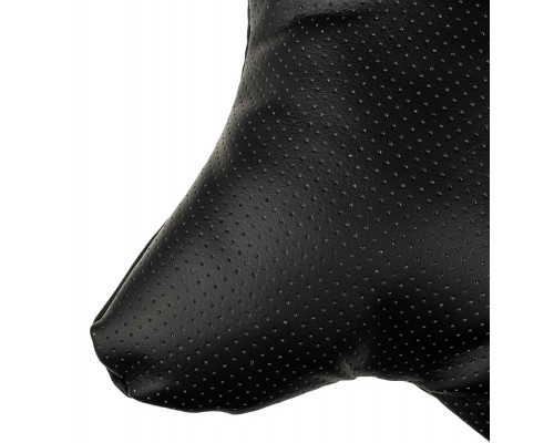 Подушка на подголовник ЕРМАК косточка, перфор.экокожа, 29x23см, черная 732-012