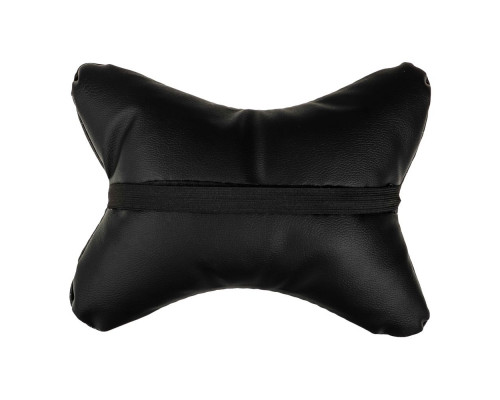 Подушка на подголовник ЕРМАК косточка, перфор.экокожа, 29x23см, черная 732-012