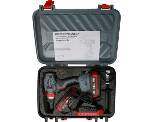 Аккумуляторная дрель бесщеточная ударная PROFIPOWER MKDHP-20V E0087M1