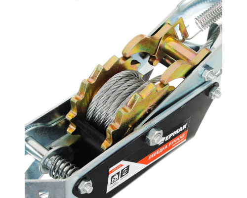 Лебедка ручная рычажная 2 т, длина троса 1,8 м ЕРМАК 737-012