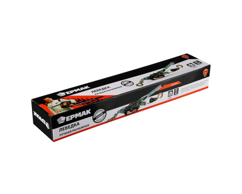 Лебедка ручная рычажная 2 т, длина троса 1,8 м ЕРМАК 737-012