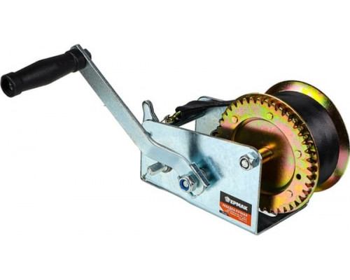 Ручная шестеренчатая лебедка ЕРМАК TRT 1201S (трос - ремень), 900кг, длина троса 10м 737-010