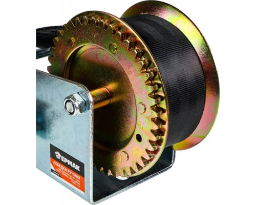 Ручная шестеренчатая лебедка ЕРМАК TRT 1201S (трос - ремень), 900кг, длина троса 10м 737-010