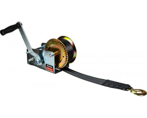Ручная шестеренчатая лебедка ЕРМАК TRT 1201S (трос - ремень), 900кг, длина троса 10м 737-010