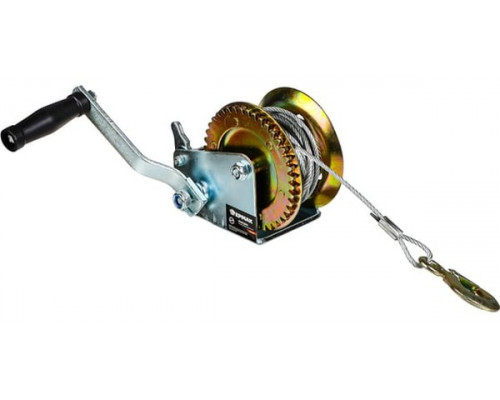 Ручная шестеренчатая лебедка ЕРМАК TRT 1101C металлический трос, 450кг, длина троса 10м 737-009