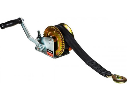 Лебедка ручная шестеренчатая ЕРМАК TRT 1101S (трос - ремень) 450кг, длина троса 8,5м 737-007