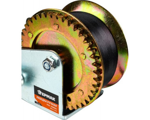 Лебедка ручная шестеренчатая ЕРМАК TRT 1101S (трос - ремень) 450кг, длина троса 8,5м 737-007