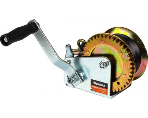 Лебедка ручная шестеренчатая ЕРМАК TRT 1101S (трос - ремень) 450кг, длина троса 8,5м 737-007